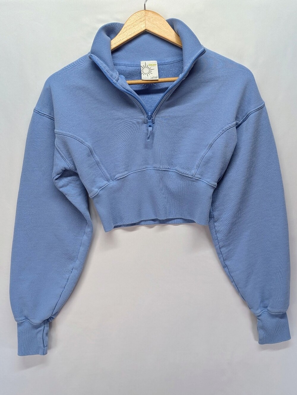 52. Offline aerie Cropped Half-Zip Pullover in Light Blue - Picture 4 of 9